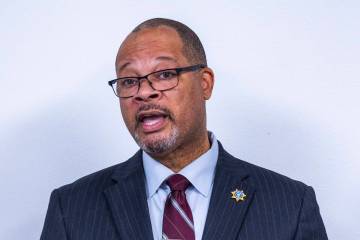 Attorney General Aaron D. Ford speaks during a press conference on the money that his office ha ...