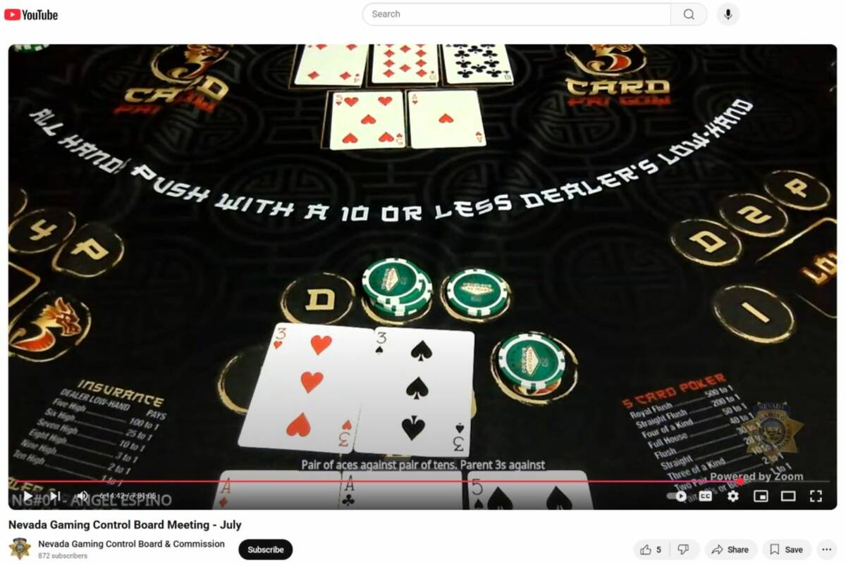 Five-card pai gow, seen here, is a variant of the traditional version of the poker game that wa ...