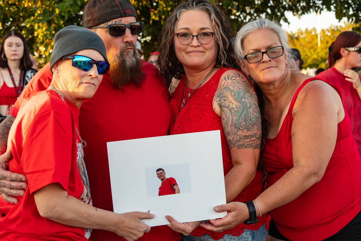The candlelight vigil for Joey Perry at Ian Deutch Memorial Park on Friday night. (John Clausen ...