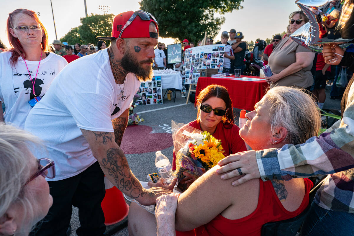 The candlelight vigil for Joey Perry at Ian Deutch Memorial Park on Friday night. (John Clausen ...
