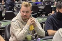 Las Vegas resident Adam Hendrix competes on Day 7 of the World Series of Poker $10,000 buy-in N ...