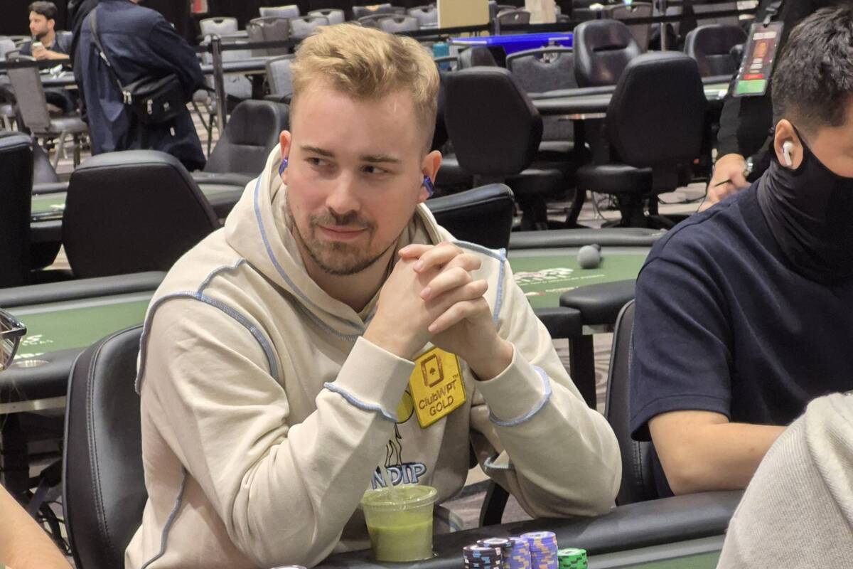 Las Vegas resident Adam Hendrix competes on Day 7 of the World Series of Poker $10,000 buy-in N ...