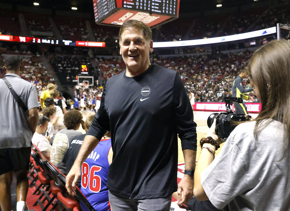 Mark Cuban, minority owner of the Dallas Mavericks, leaves the court after attending the third ...
