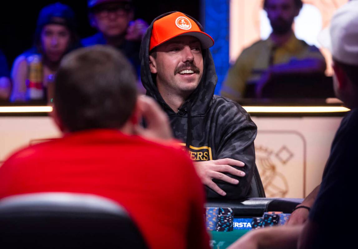 Jarod Minghini looks on during day 8 of the World Series of Poker Main Event at Horseshoe Las V ...
