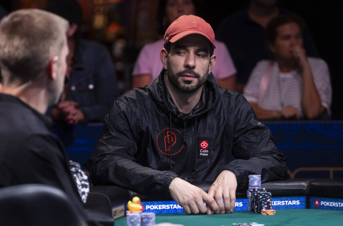Luka Bojovic looks on during day 8 of the World Series of Poker Main Event at Horseshoe Las Veg ...