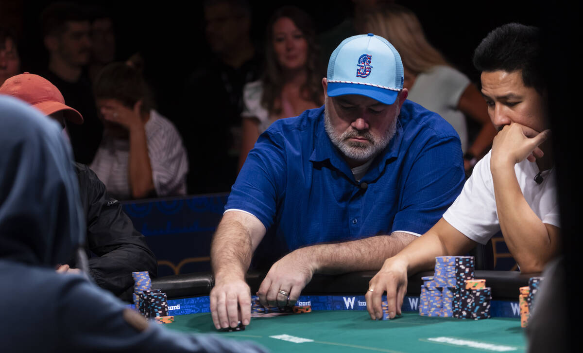 John Wasnock makes a bet during day 8 of the World Series of Poker Main Event at Horseshoe Las ...
