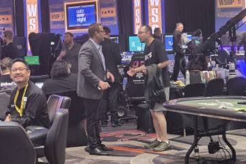 William Kassouf, right, and Jack Effel, the senior vice president of poker operations and WSOP ...