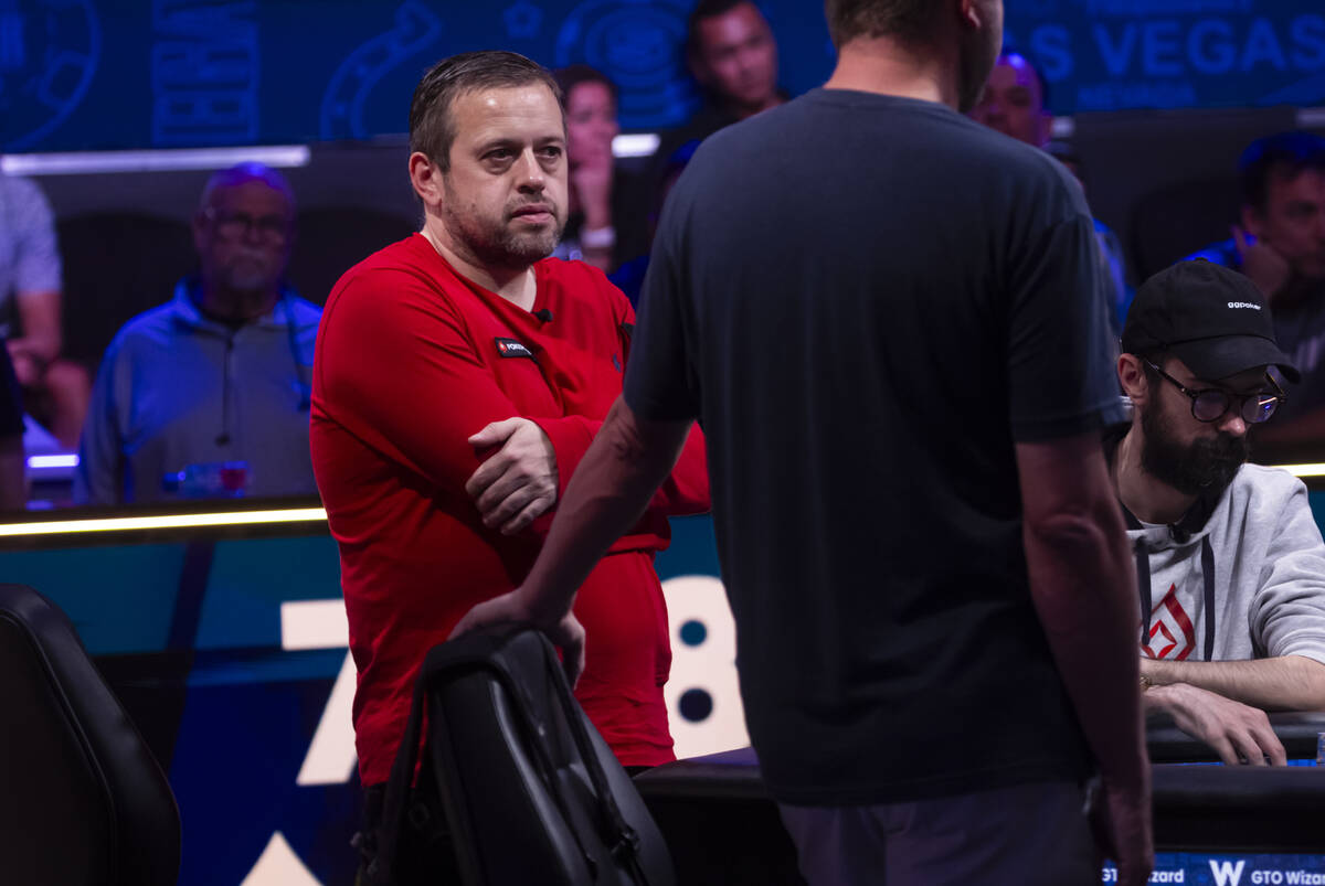 Kenny Hallaert looks on during day 8 of the World Series of Poker Main Event at Horseshoe Las V ...