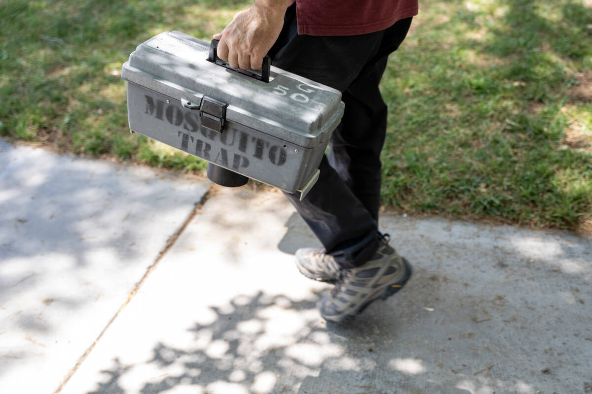 John Cataline, an environmental health specialist with the Southern Nevada Health District, col ...