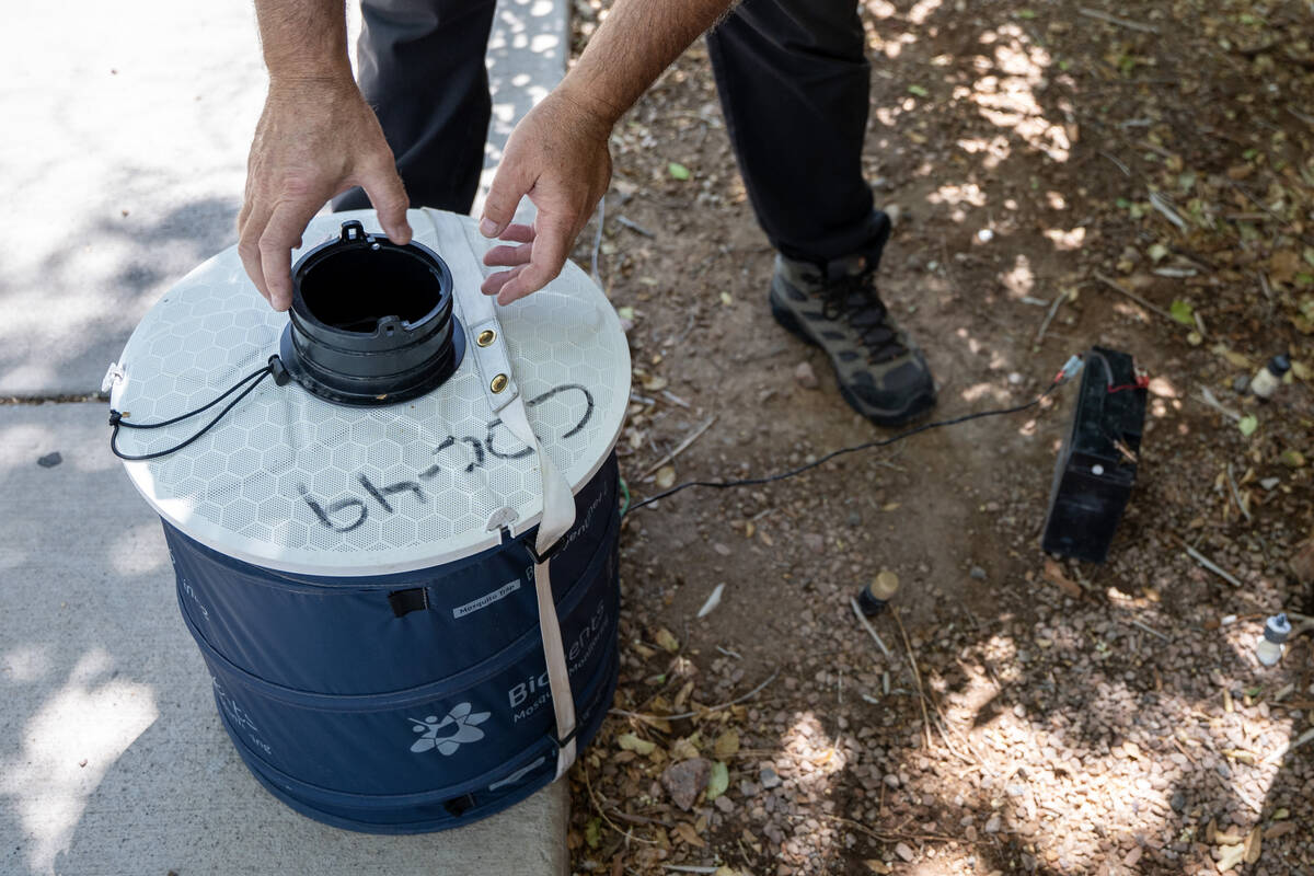 John Cataline, an environmental health specialist with the Southern Nevada Health District, col ...