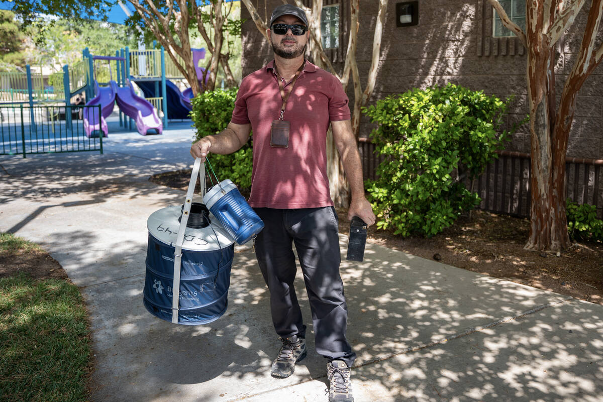 John Cataline, an environmental health specialist with the Southern Nevada Health District, col ...