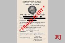 An image of a fake citation on July 14, 2025, according to Clark County. (Clark County)