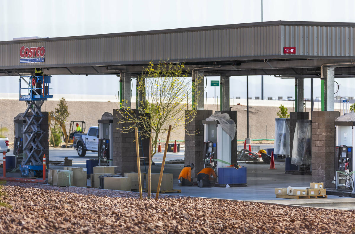 Construction continues on the new Costco gas station being built along South Buffalo Drive on T ...