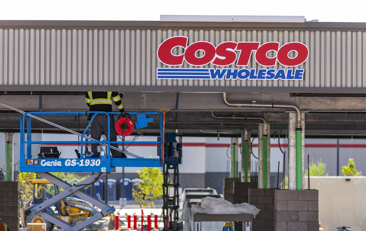 Construction continues on the new Costco gas station being built along South Buffalo Drive on T ...