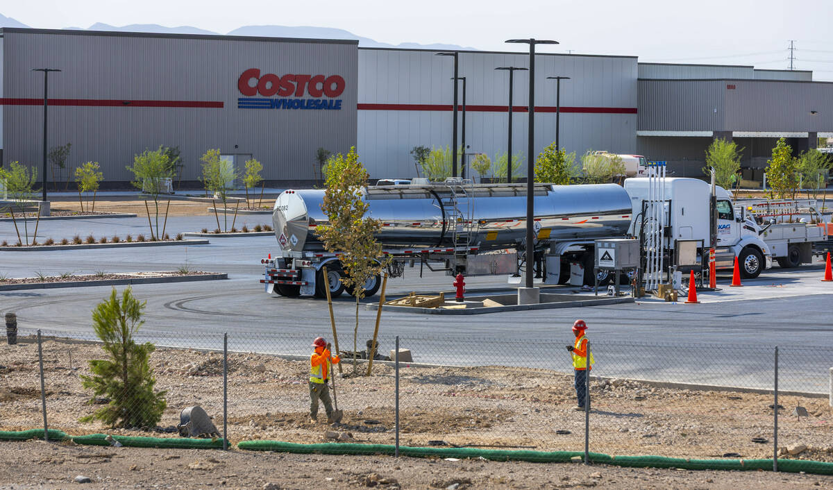 Construction continues on the new Costco warehouse and landscaping being built along South Buff ...
