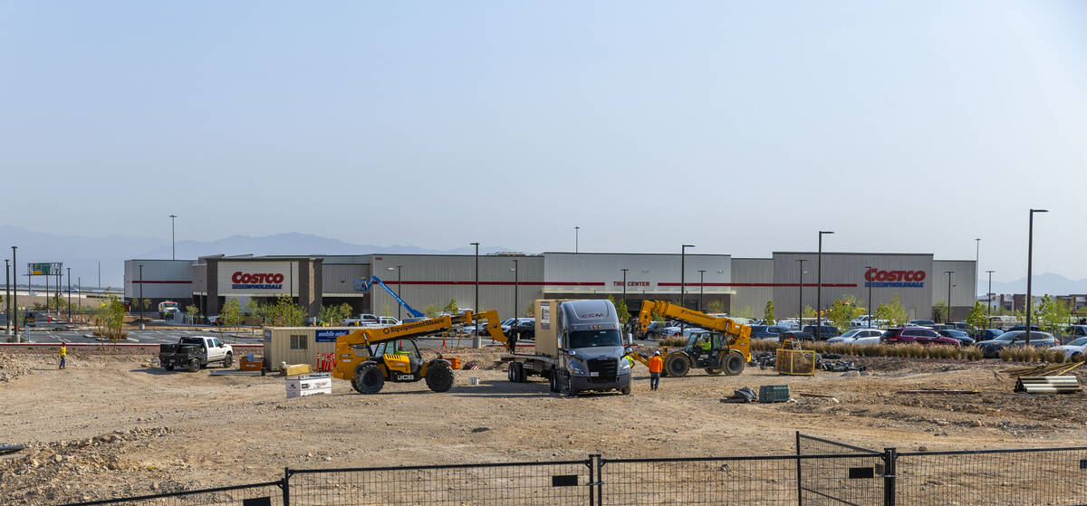 Construction continues on the new Costco warehouse being built along South Buffalo Drive on Tue ...