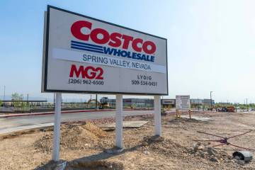 Construction continues on the new Costco warehouse being built along South Buffalo Drive on Tue ...