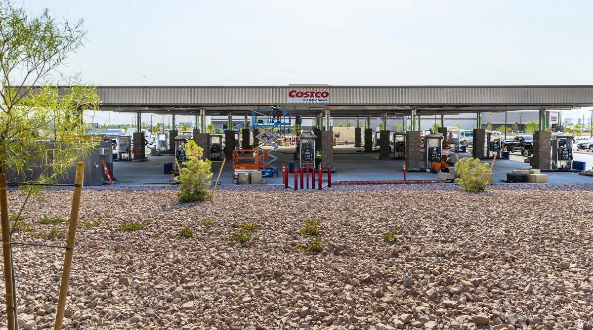 Construction continues on the new Costco gas station being built along South Buffalo Drive on T ...
