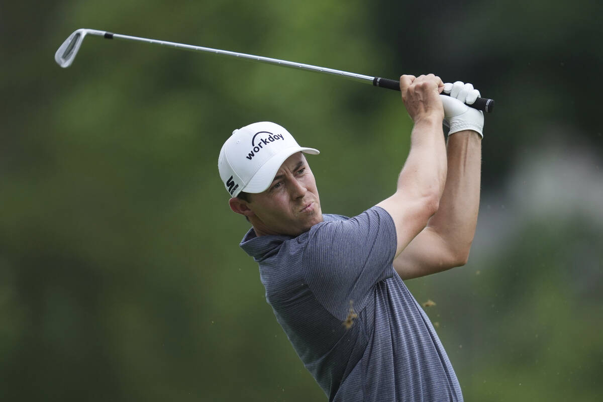 Matt Fitzpatrick, of England, hits from the ninth tee during the first round of the Rocket Clas ...