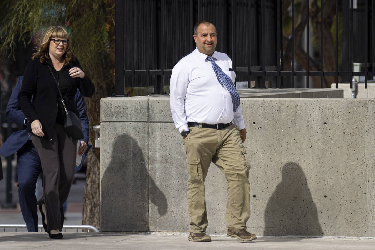 Former Nye County Sheriff’s Office Capt. David Boruchowitz heads to his federal court hearing ...