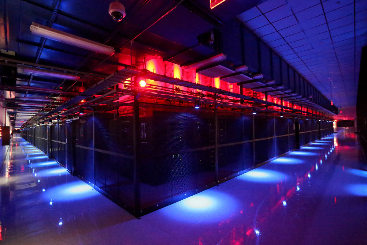 The interior of Switch’s data-center campus in Las Vegas is seen on Monday, Jan. 15, 2018. (L ...