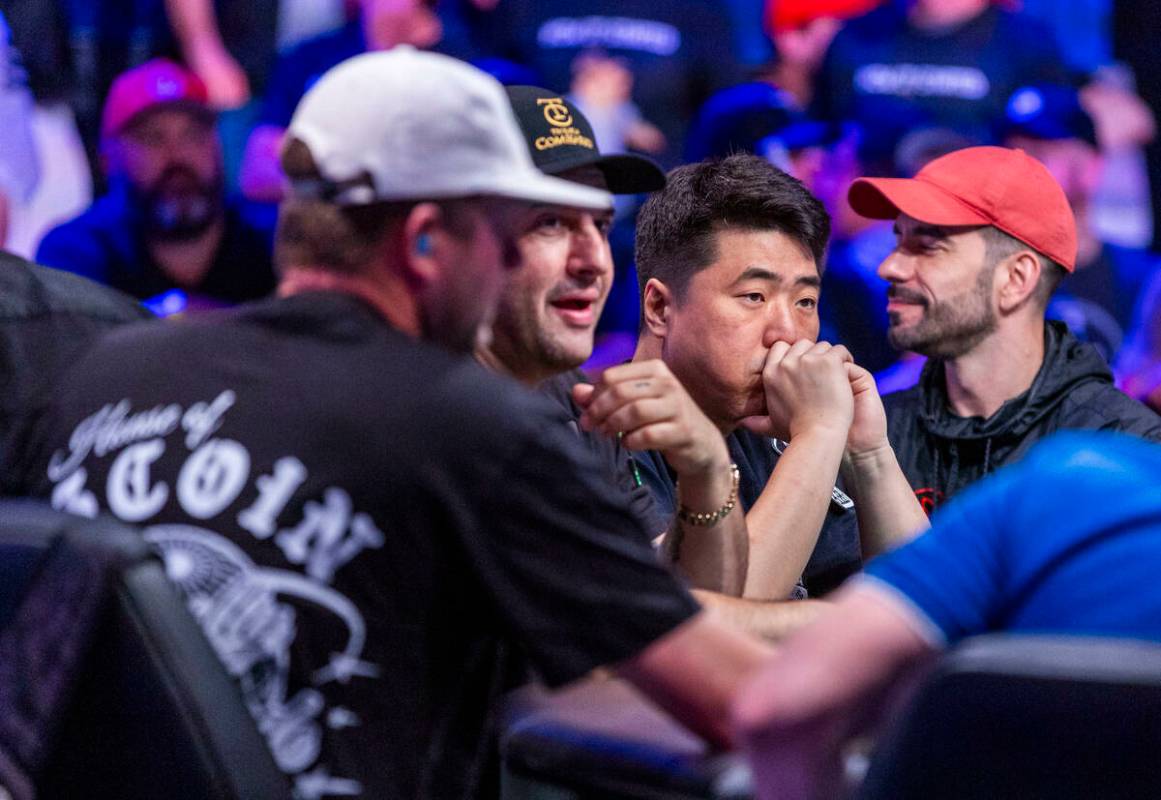 Daehyung Lee of Seoul, South Korea, is not pleased at the final table during the World Series o ...