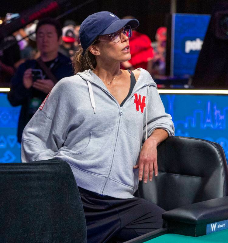 Leo Margets of Spain looks on at the final table during the World Series of Poker Main Event at ...