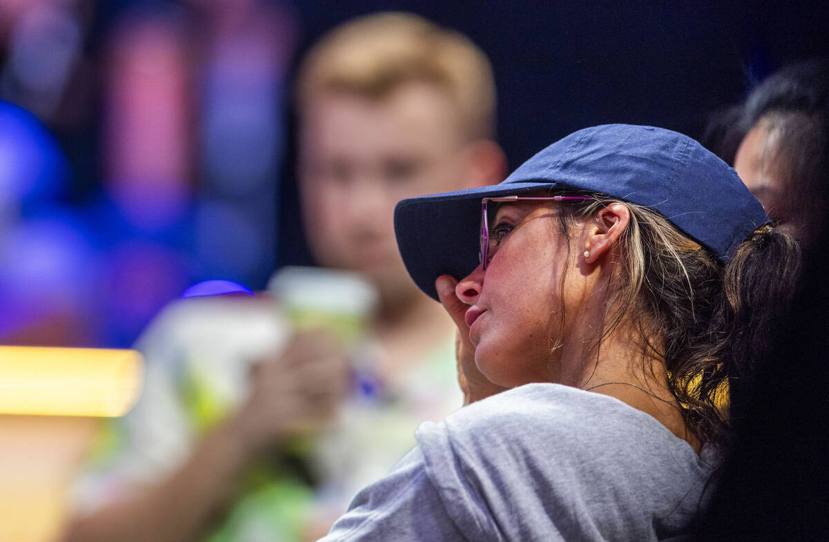 Leo Margets of Spain watches her competition at the final table during the World Series of Poke ...