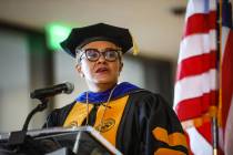 Dr. DeRionne Pollard delivers her inaugural address at her inauguration ceremony as the eighth ...