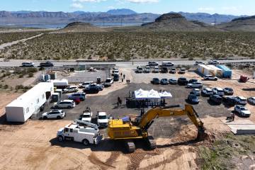 The City of North Las Vegas and SNWA broke ground on the Apex Water and Wastewater System that ...