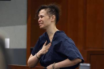 Devyn Michaels, who is accused of killing her boyfriend who was found decapitated, protests her ...