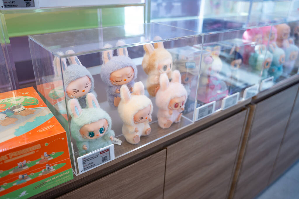 Labubu dolls on display at Pop Mart’s new store in Las Vegas July 12, 2025. The grand op ...