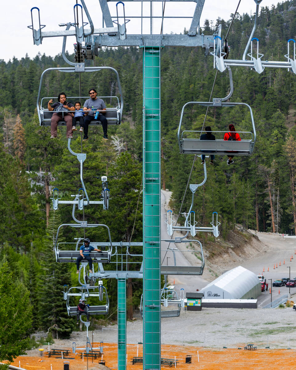 Competitors, their bikes and supporters ride the chair lift to the start during the Viva La Gra ...