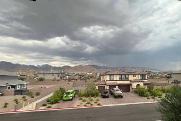 A strong thunderstorm pounded the far northwest Las Vegas Valley on Friday, July 18, 2025, with ...
