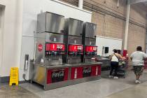 Coke products are seen at the food court at Costco's Summerlin location in Las Vegas on Friday, ...