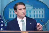 Deputy Attorney General Todd Blanche speaks to the media, Friday, June 27, 2025, in the briefin ...