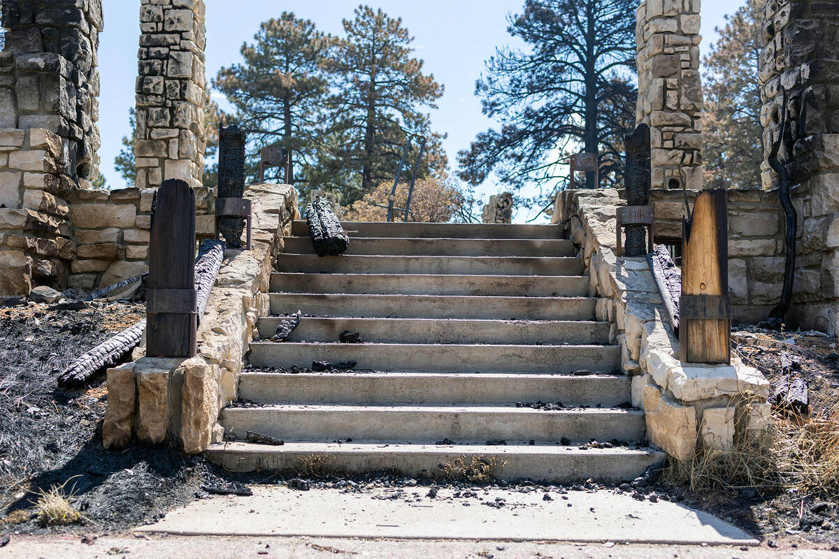 A photo, taken on July 18, 2025, of the destruction from the Dragon Bravo Fire on the North Rim ...