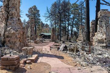 A photo, taken on July 18, 2025, of the destruction from the Dragon Bravo Fire on the North Rim ...