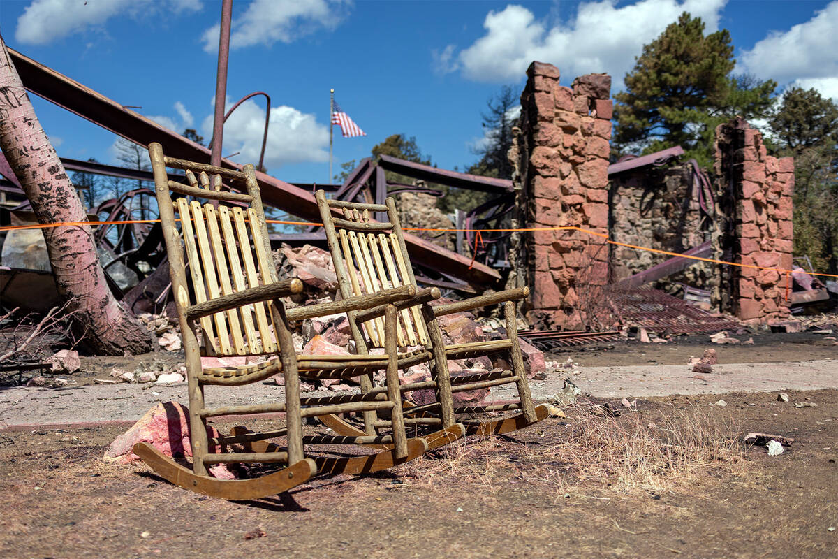 A photo, taken on July 18, 2025, of the destruction from the Dragon Bravo Fire on the North Rim ...