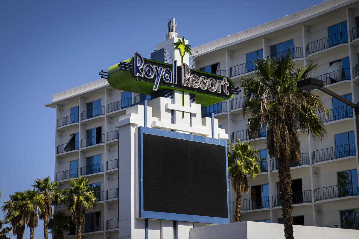 An exterior view of the Royal Resort on Monday, July 21, 2025, in Las Vegas. The resort, slated ...
