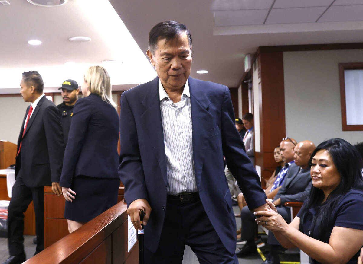 Amadeo Quindara, who was the victim of a hate crime attack in his garage, returns to his seat a ...