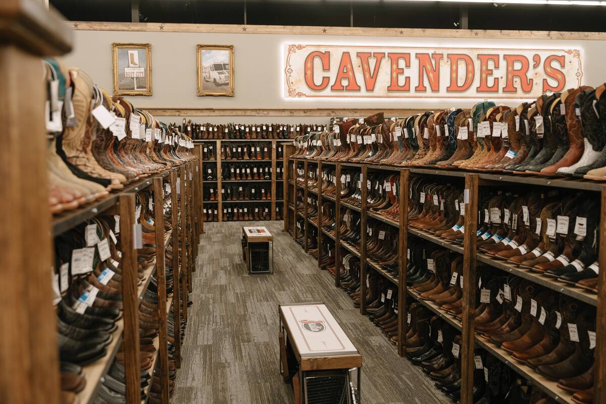 The interior of a Cavender's Boot City Western wear store. (Cavender's Boot City)