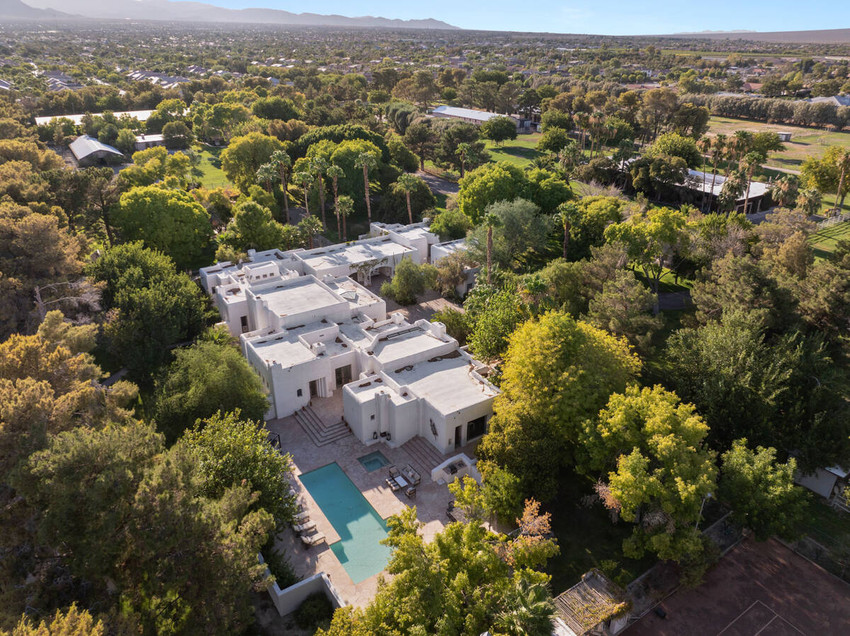 This aerial photo shows an equestrian facility at 7330 N. Rainbow Blvd. in Las Vegas. (Rooted E ...