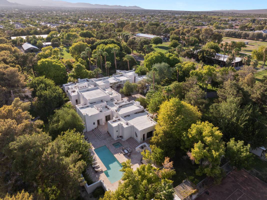 This aerial photo shows an equestrian facility at 7330 N. Rainbow Blvd. in Las Vegas. (Rooted E ...