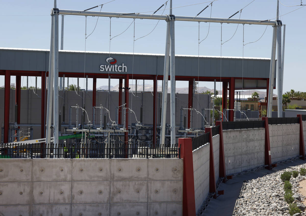 A power substation at a the Switch data center at S Decatur Boulevard is seen on Wednesday, Jul ...