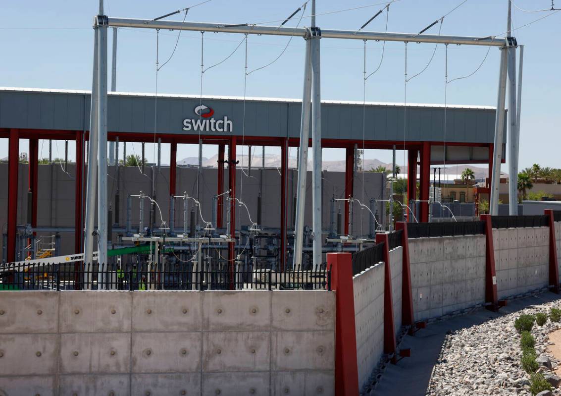 A power substation at a the Switch data center at S Decatur Boulevard is seen on Wednesday, Jul ...