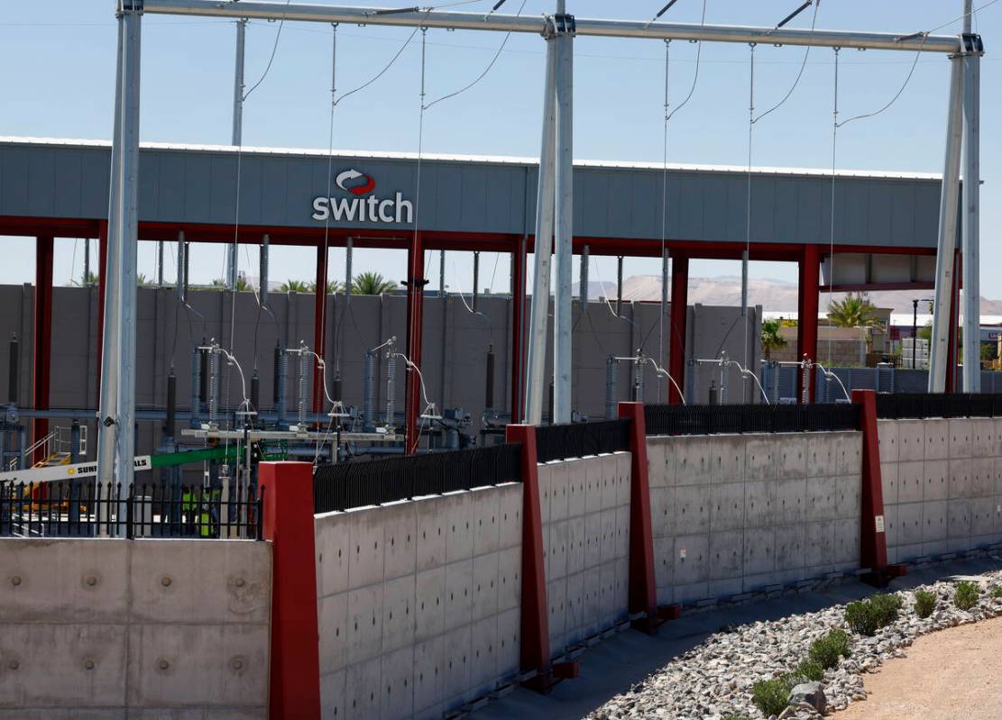 A power substation at a the Switch data center at S Decatur Boulevard is seen on Wednesday, Jul ...