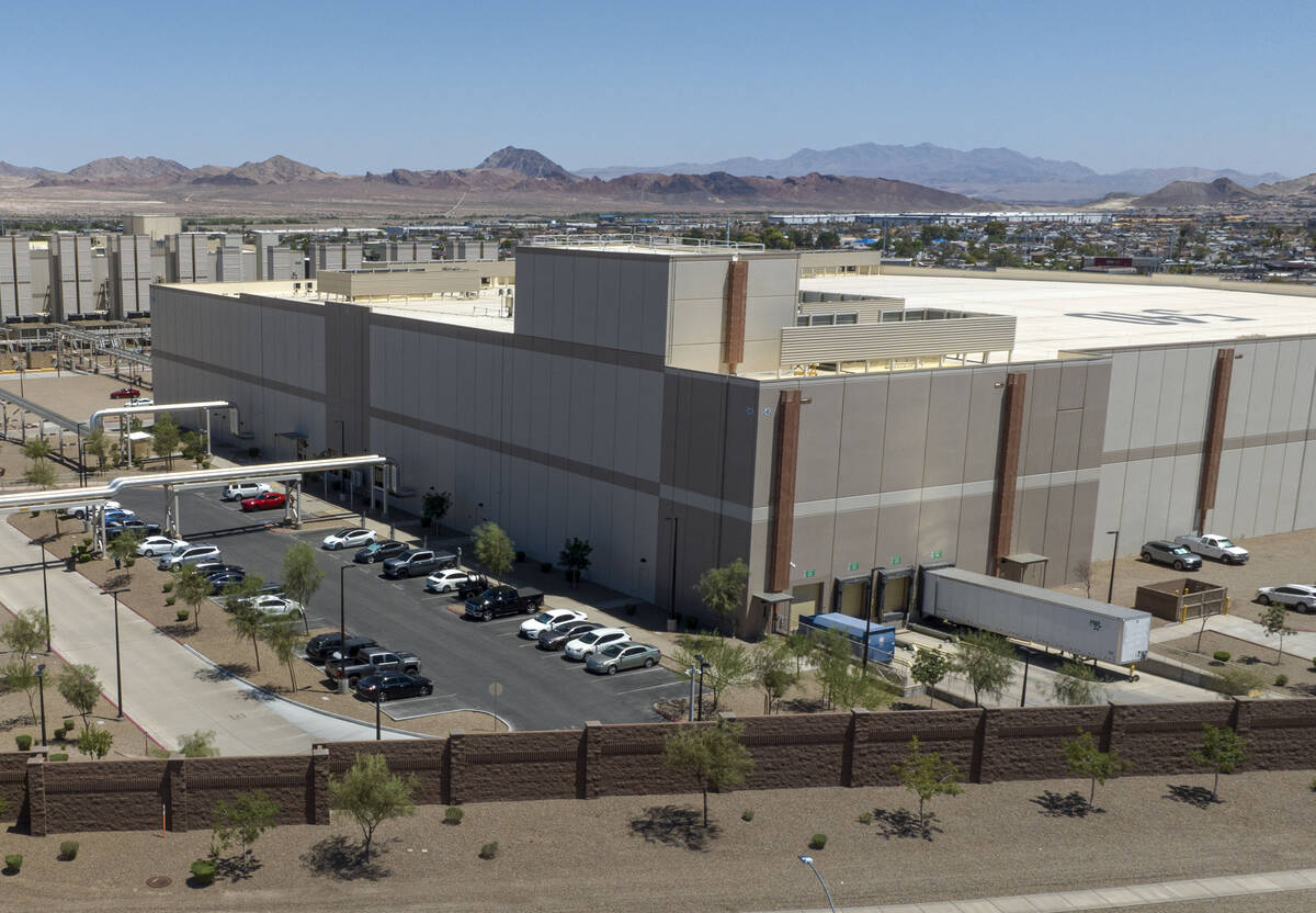 An aerial photo shows a Google data center on Wednesday, July 23, 2025, in Henderson. (Bizuayeh ...
