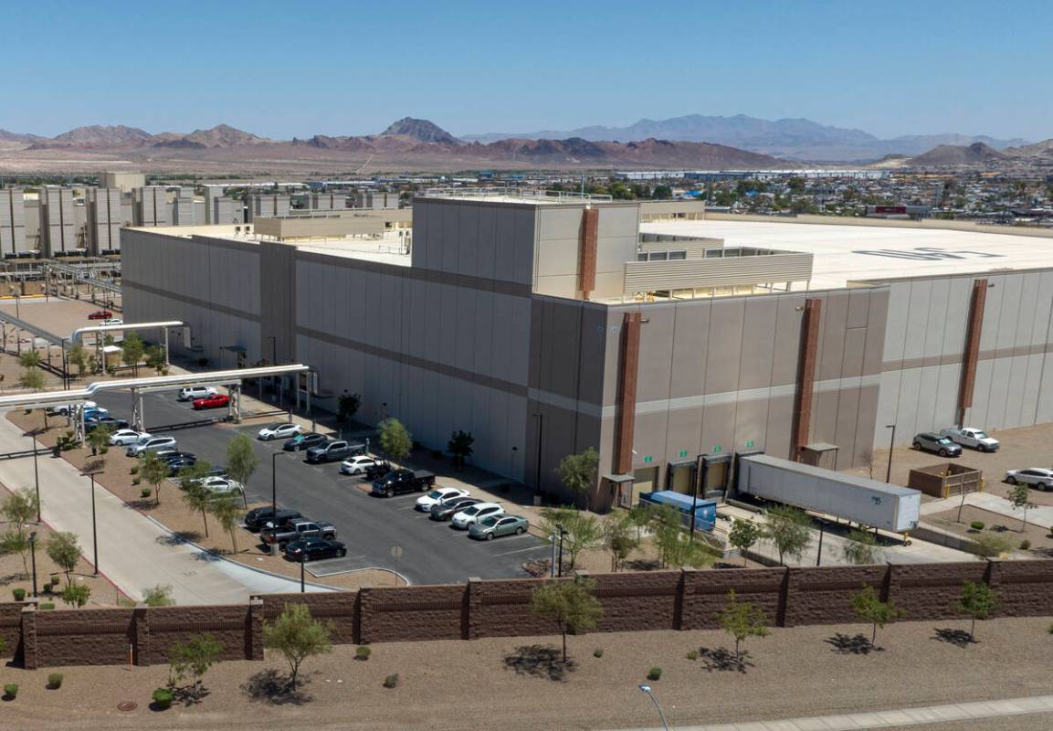 An aerial photo shows a Google data center on Wednesday, July 23, 2025, in Henderson. (Bizuayeh ...