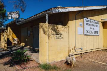 The HOA office at Paradise Spa on Wednesday, July 23, 2025, in Las Vegas. (Madeline Carter/Las ...